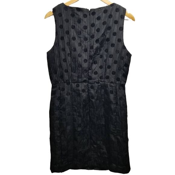 JOE FRESH Dress 4 Black Sleeveless Polka Dot Dress Velvet Sheath - Picture 3 of 11